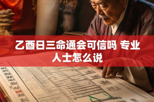 乙酉日三命通会可信吗 专业人士怎么说