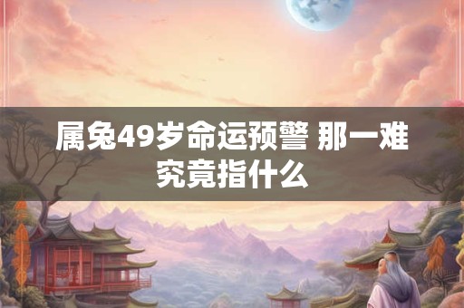 属兔49岁命运预警 那一难究竟指什么