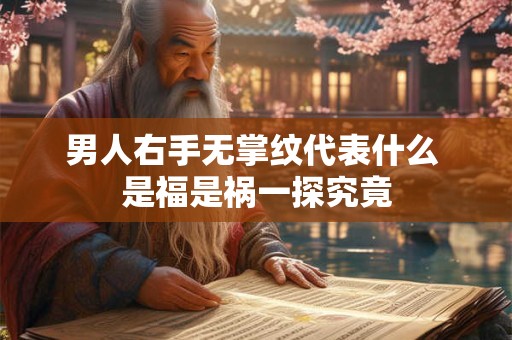 男人右手无掌纹代表什么 是福是祸一探究竟