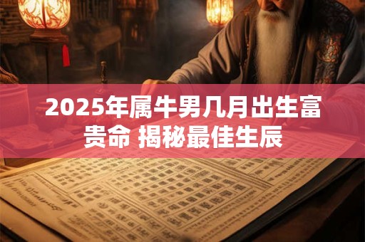 2026年属牛男几月出生富贵命 揭秘最佳生辰