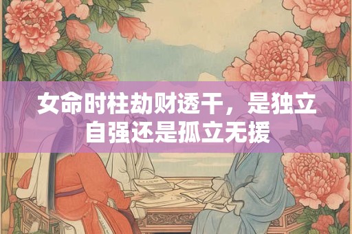 女命时柱劫财透干，是独立自强还是孤立无援