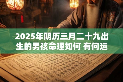 2025年阴历三月二十九出生的男孩命理如何 有何运势特点