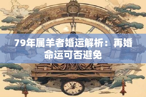 79年属羊者婚运解析：再婚命运可否避免