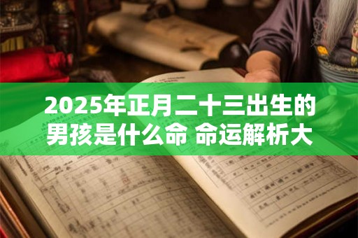 2025年正月二十三出生的男孩是什么命 命运解析大公开