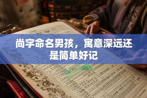 尚字命名男孩，寓意深远还是简单好记