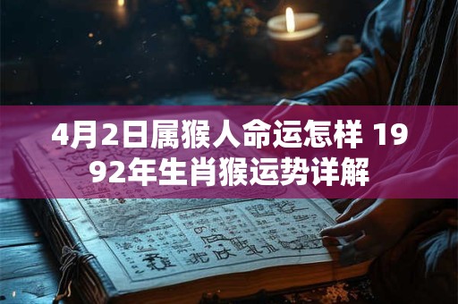 4月2日属猴人命运怎样 1992年生肖猴运势详解