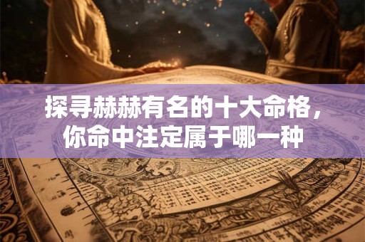探寻赫赫有名的十大命格，你命中注定属于哪一种