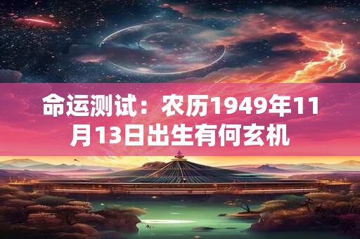 命运测试：农历1949年11月13日出生有何玄机
