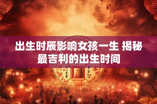 出生时辰影响女孩一生 揭秘最吉利的出生时间