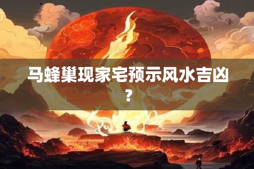 马蜂巢现家宅预示风水吉凶？