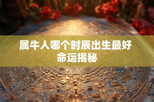 属牛人哪个时辰出生最好 命运揭秘