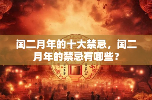 闰二月年的十大禁忌，闰二月年的禁忌有哪些？