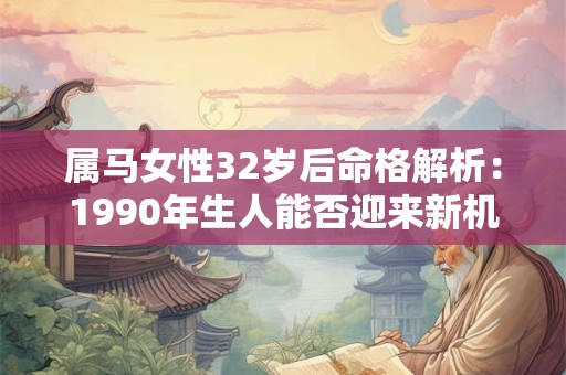 属马女性32岁后命格解析：1990年生人能否迎来新机遇
