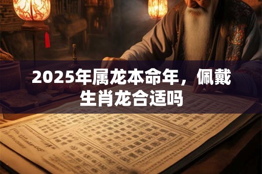 2025年属龙本命年，佩戴生肖龙合适吗