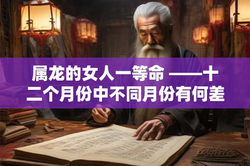 属龙的女人一等命 ——十二个月份中不同月份有何差异