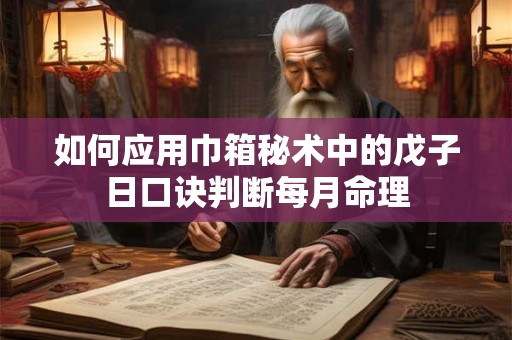 如何应用巾箱秘术中的戊子日口诀判断每月命理