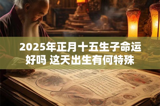 2025年正月十五生子命运好吗 这天出生有何特殊