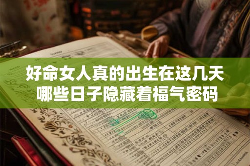 好命女人真的出生在这几天 哪些日子隐藏着福气密码