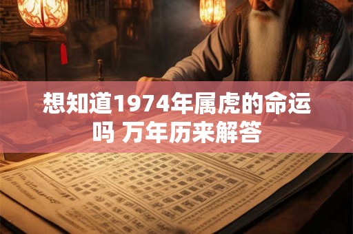 想知道1974年属虎的命运吗 万年历来解答 想知道1974年属虎的命运吗 万年历来解答
