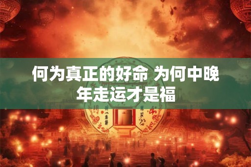 何为真正的好命 为何中晚年走运才是福