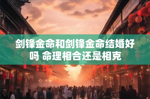 剑锋金命和剑锋金命结婚好吗 命理相合还是相克