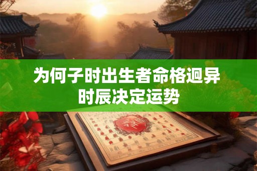 为何子时出生者命格迥异 时辰决定运势