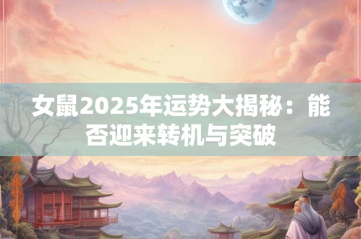 女鼠2025年运势大揭秘：能否迎来转机与突破