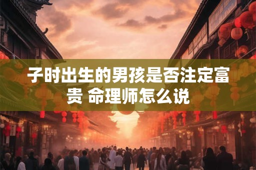 子时出生的男孩是否注定富贵 命理师怎么说
