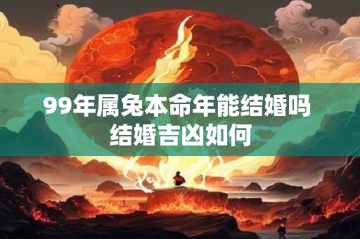 99年属兔本命年能结婚吗 结婚吉凶如何