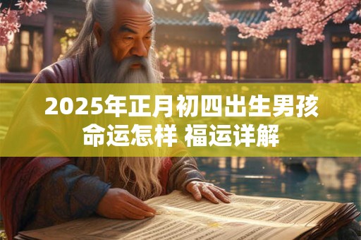 2025年正月初四出生男孩命运怎样 福运详解