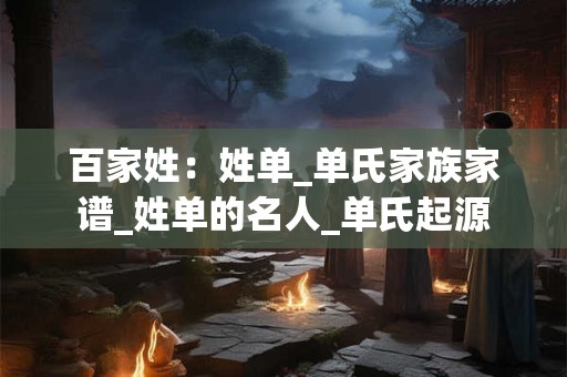 百家姓:姓单_单氏家族家谱_姓单的名人_单氏起源 百家姓:姓单_单氏家族家谱_姓单的名人_单氏起源