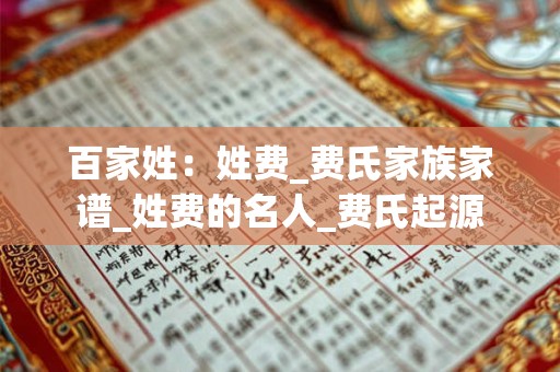 百家姓：姓费_费氏家族家谱_姓费的名人_费氏起源