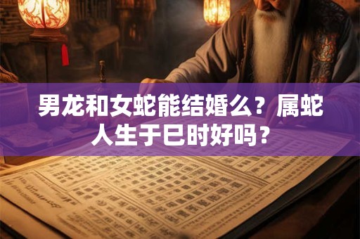 男龙和女蛇能结婚么？属蛇人生于巳时好吗？