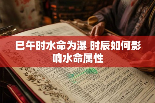 巳午时水命为瀑 时辰如何影响水命属性