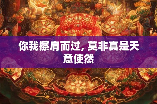 你我擦肩而过, 莫非真是天意使然