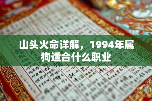 山头火命详解，1994年属狗适合什么职业