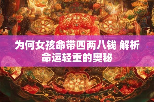 为何女孩命带四两八钱 解析命运轻重的奥秘