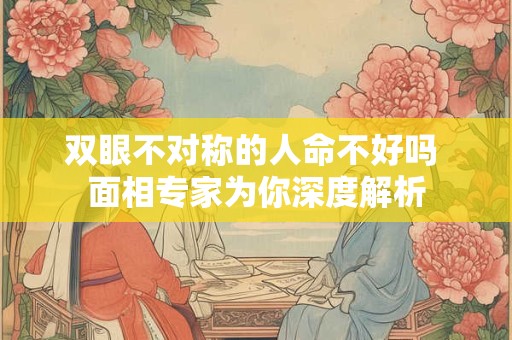 双眼不对称的人命不好吗 面相专家为你深度解析