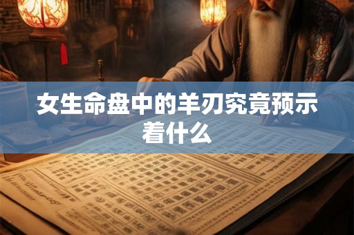 女生命盘中的羊刃究竟预示着什么
