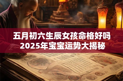 五月初六生辰女孩命格好吗 2025年宝宝运势大揭秘