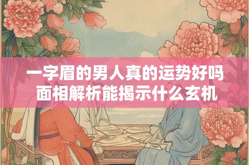 一字眉的男人真的运势好吗 面相解析能揭示什么玄机