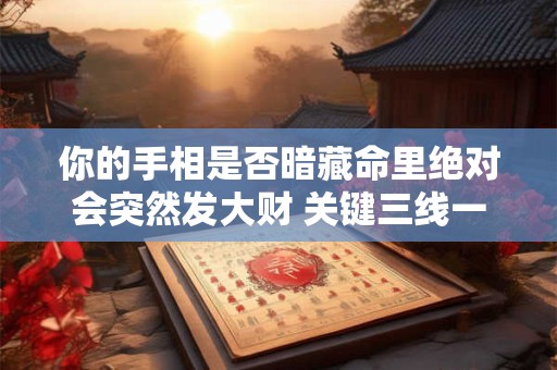 你的手相是否暗藏命里绝对会突然发大财 关键三线一测便知