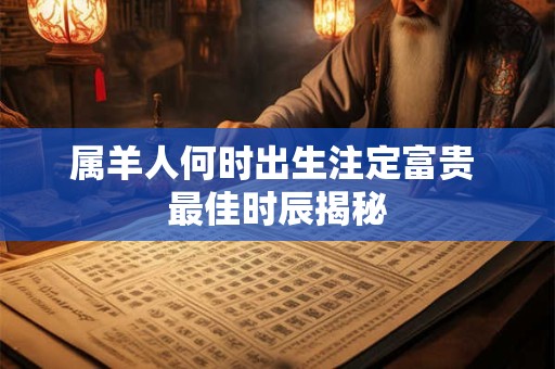 属羊人何时出生注定富贵 最佳时辰揭秘