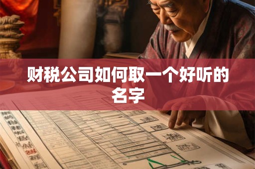 财税公司如何取一个好听的名字