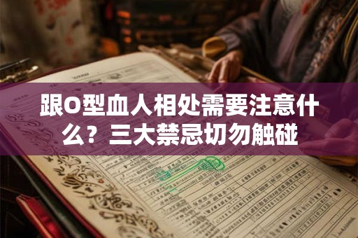 跟O型血人相处需要注意什么？三大禁忌切勿触碰