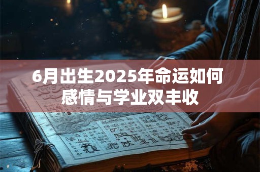6月出生2025年命运如何 感情与学业双丰收
