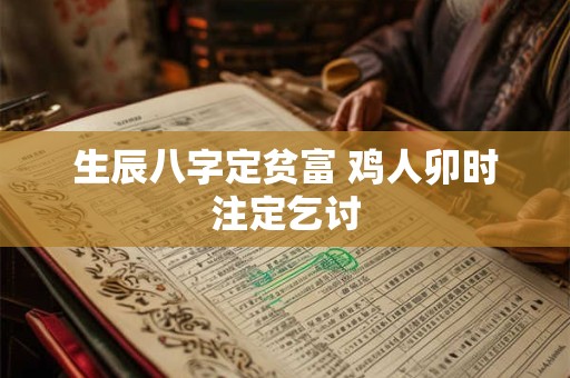 生辰八字定贫富 鸡人卯时注定乞讨