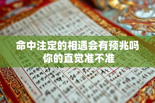 命中注定的相遇会有预兆吗 你的直觉准不准
