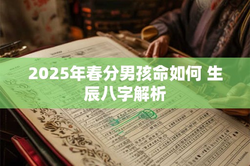 2025年春分男孩命如何 生辰八字解析