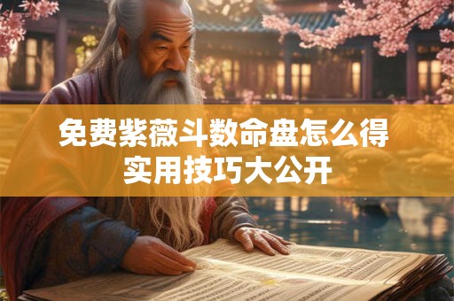 免费紫薇斗数命盘怎么得 实用技巧大公开
